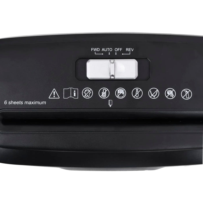 Distruggidocumenti per 6 Fogli Taglio a Strisce Nero