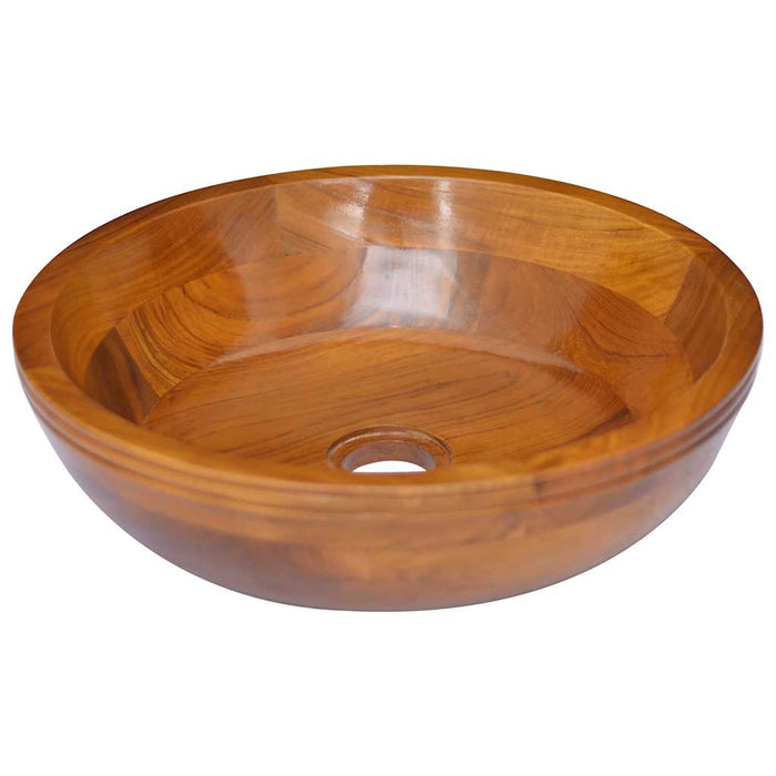 Lavabo in Legno Massello di Teak Î¦40x10 cm cod mxl 54209
