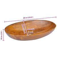 Lavabo in Legno Massello di Teak 60x40x10 cm cod mxl 45346