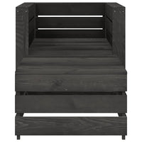 Set Divani da Giardino su Pallet 2 pz in Pino Impregnato Grigio cod mxl 57214