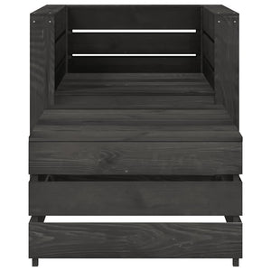 Set Divani da Giardino su Pallet 2 pz in Pino Impregnato Grigio cod mxl 57214