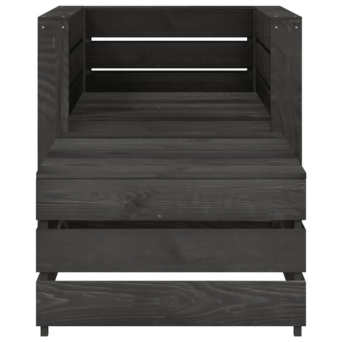 Set Divani da Giardino su Pallet 2 pz in Pino Impregnato Grigio cod mxl 57214