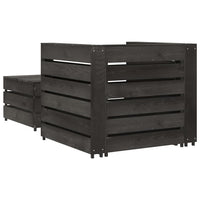 Set Divani da Giardino su Pallet 2 pz in Pino Impregnato Grigio cod mxl 57214