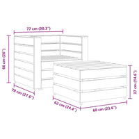 Set Divani da Giardino su Pallet 2 pz in Pino Impregnato Grigio cod mxl 57214