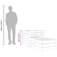 Set Divani da Giardino su Pallet 2 pz in Pino Impregnato Grigio cod mxl 57214