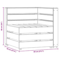 vidaXL Divano Angolare da Giardino su Pallet Legno di Pino Impregnato