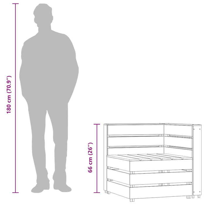 vidaXL Divano Angolare da Giardino su Pallet Legno di Pino Impregnato