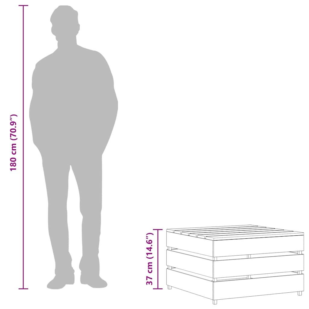 Tavoli da Giardino su Pallet 2 pz in Pino Impregnato 316203