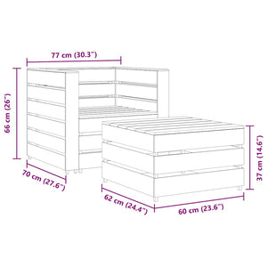 Set Divani da Giardino su Pallet 2 pz Legno di Pino Impregnato 316204