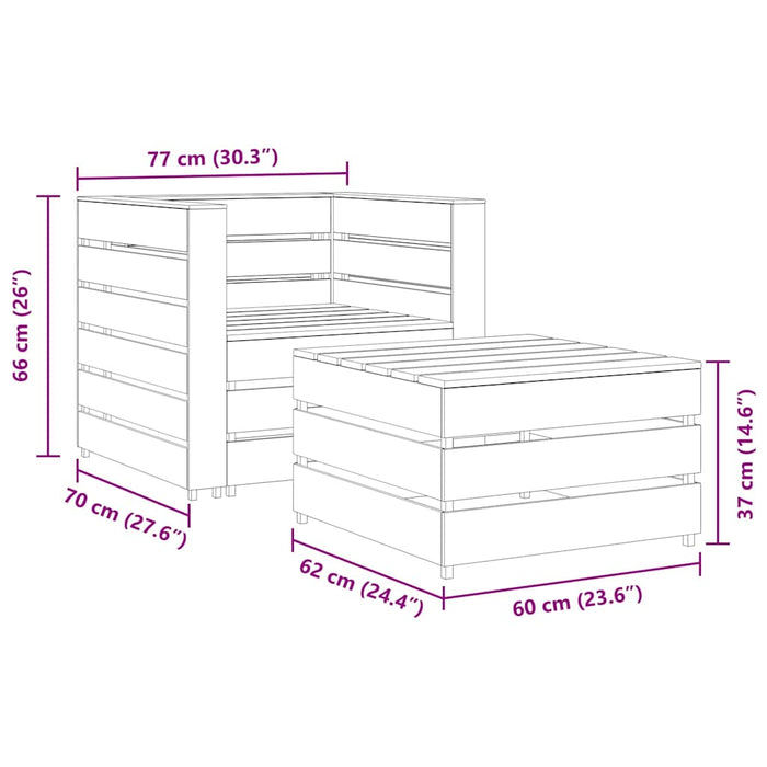 Set Divani da Giardino su Pallet 2 pz Legno di Pino Impregnato 316204