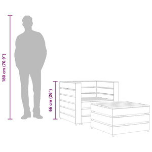 Set Divani da Giardino su Pallet 2 pz Legno di Pino Impregnato 316204