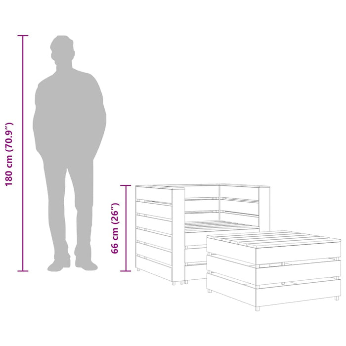 Set Divani da Giardino su Pallet 2 pz Legno di Pino Impregnato 316204