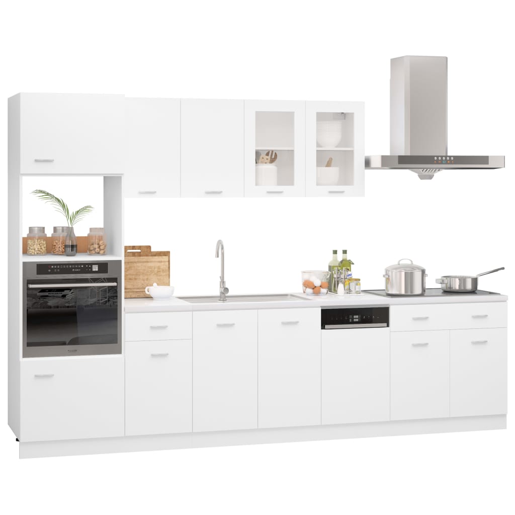 Set Armadi da Cucina 7 pz Lyon Bianco in Truciolato 3067623