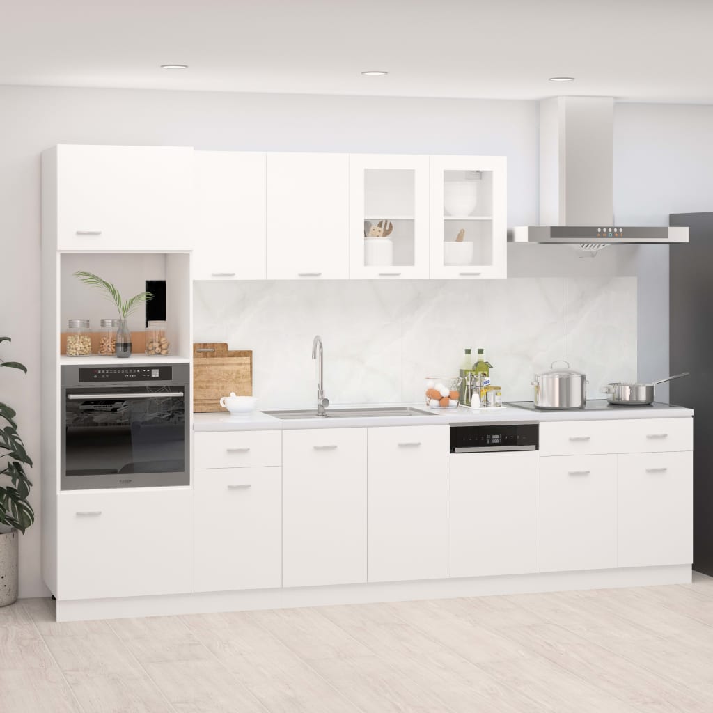 Set Armadi da Cucina 7 pz Lyon Bianco in Truciolato 3067623