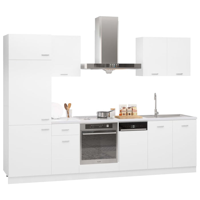 Set Armadi da Cucina 7 pz Lyon Bianco in Truciolato 3067631