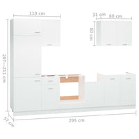 Set Armadi da Cucina 7 pz Bianco in Truciolato