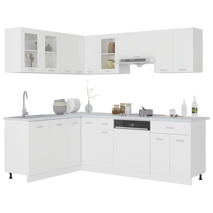 Set Armadi da Cucina 11 pz Lyon Bianco in Truciolato 3067663