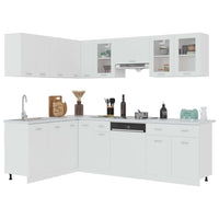 Set Armadi da Cucina 11 pz Lyon Bianco in Truciolato 3067664
