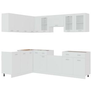 Set Armadi da Cucina 11 pz Lyon Bianco in Truciolato 3067664