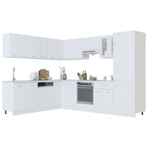 Set Armadi da Cucina 14 pz Bianco in Truciolato