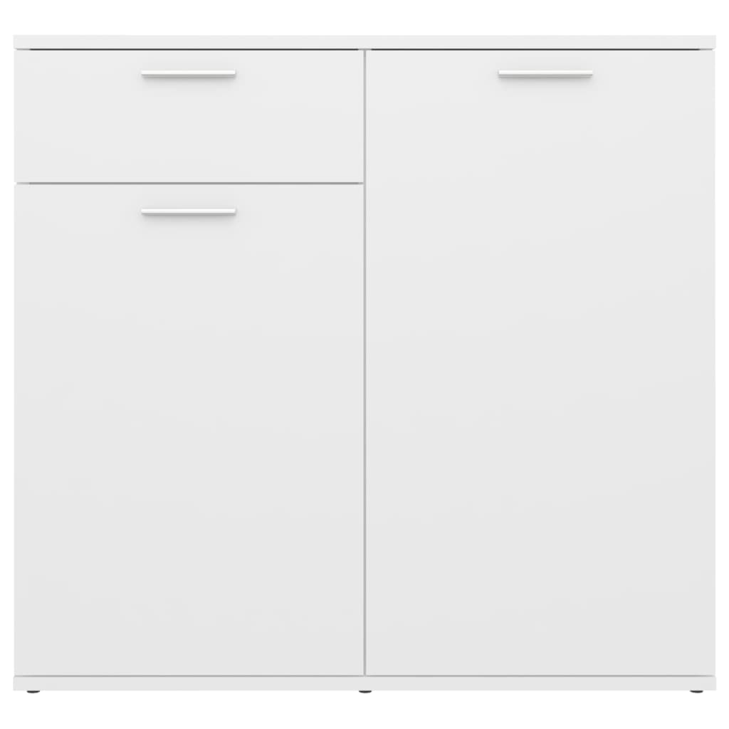 Credenza-Buffet-Armadio da cucina Bianca 80x36x75 cm in Legno Multistrato