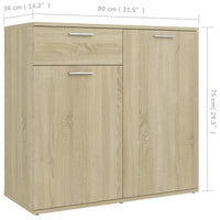 Credenza Rovere Sonoma 80x36x75 cm in Legno Multistrato 805773