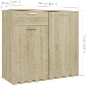 Credenza Rovere Sonoma 80x36x75 cm in Legno Multistrato 805773