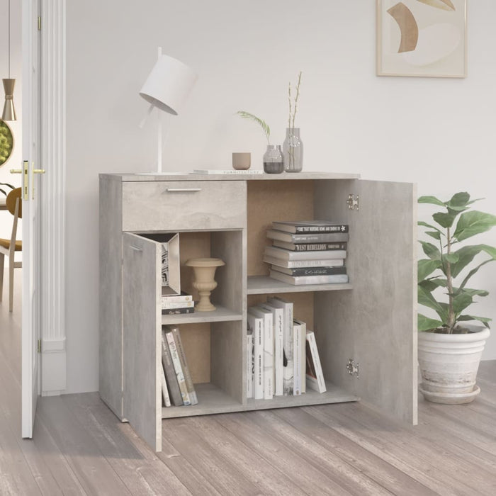 Credenza Grigio Cemento 80x36x75 cm in Legno Multistrato 805774
