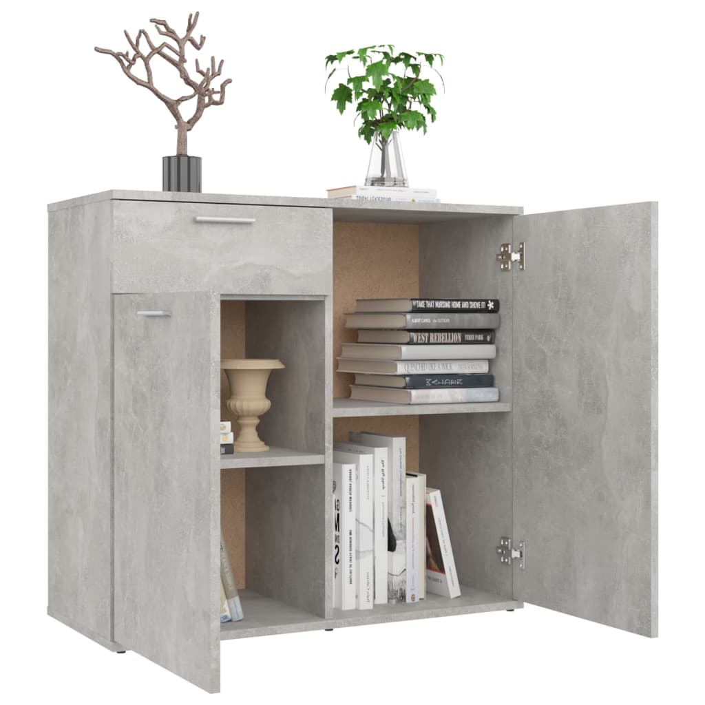 Credenza Grigio Cemento 80x36x75 cm in Legno Multistrato 805774
