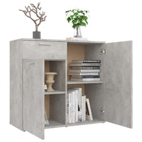 Credenza Grigio Cemento 80x36x75 cm in Legno Multistrato 805774