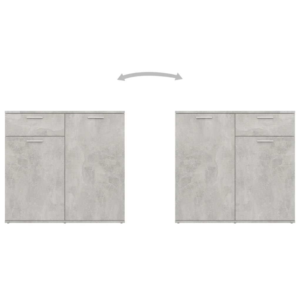Credenza Grigio Cemento 80x36x75 cm in Legno Multistrato 805774