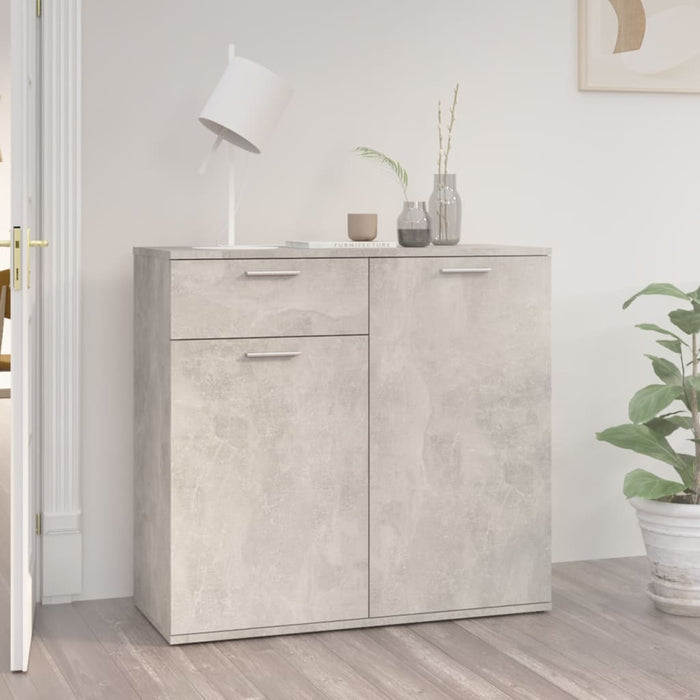 Credenza Grigio Cemento 80x36x75 cm in Legno Multistrato 805774