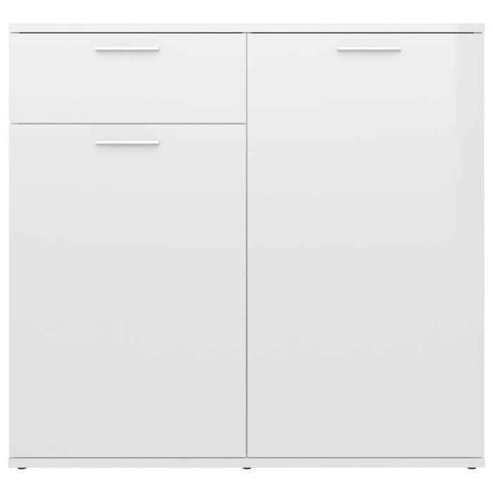 Credenza Bianco Lucido 80x36x75 cm in Truciolato