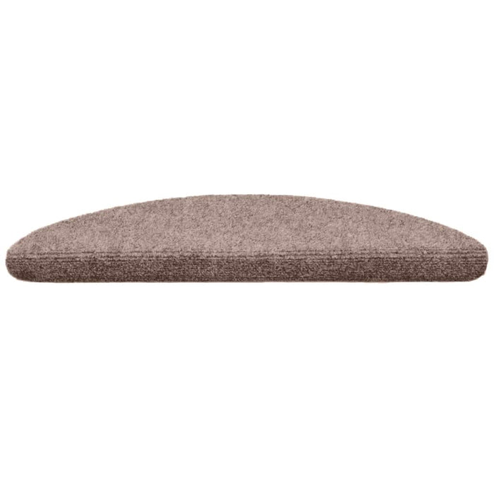Tappetini per scale autoadesivi 10 pz 56x17x3 cm Marrone Chiaro Semicircolari 149675