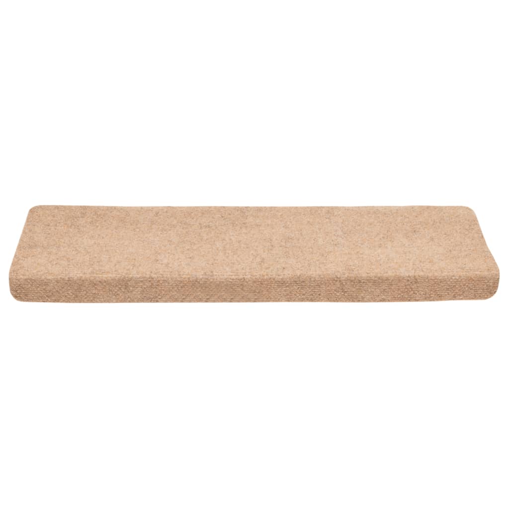Tappetini per Scale Tessuto Agugliato 10 pz 65x21x4 cm Crema 149723