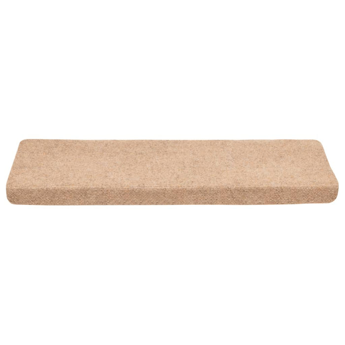 Tappetini per Scale Tessuto Agugliato 10 pz 65x21x4 cm Crema 149723