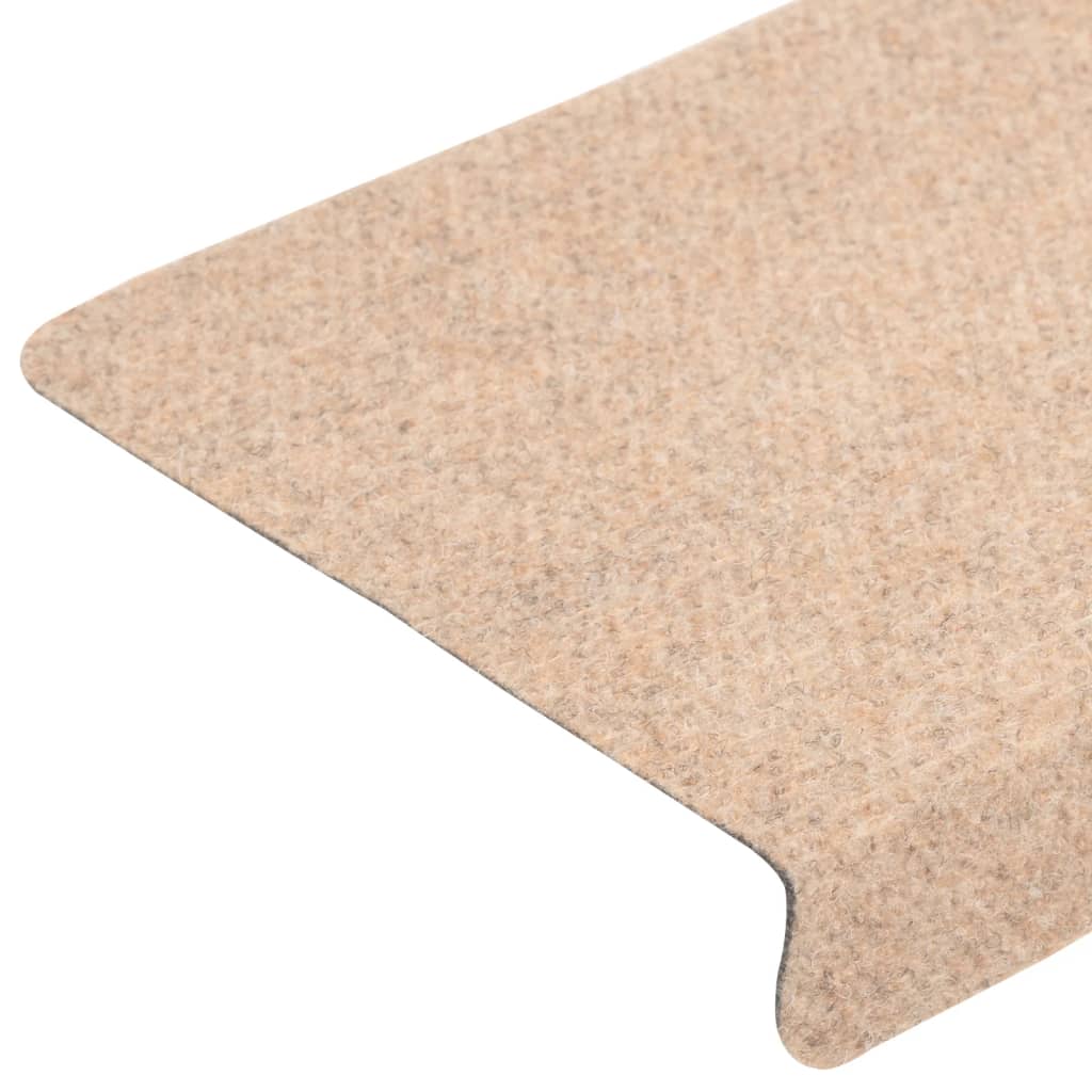 Tappetini per Scale Tessuto Agugliato 10 pz 65x21x4 cm Crema 149723