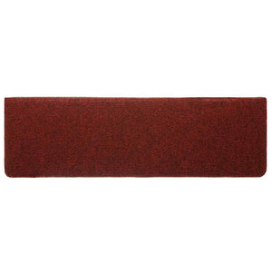 Tappetini per scale autoadesivi 5 pz 65x21x4 cm Bordeaux Rosso Bordo rettangolare 149730