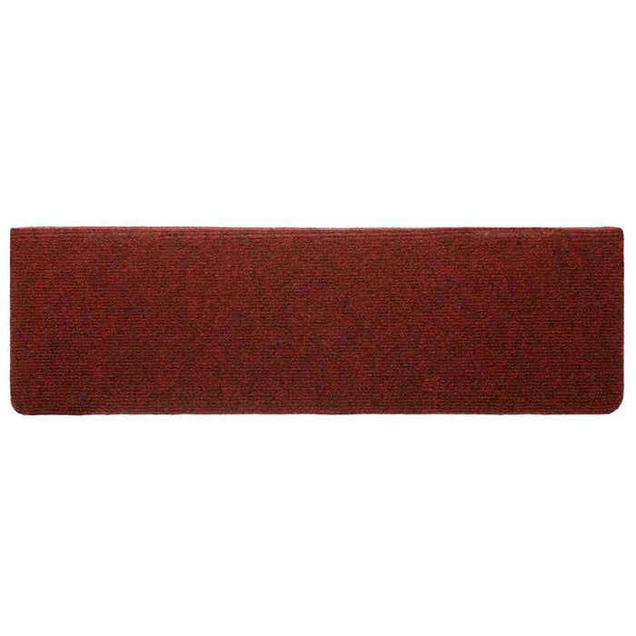 Tappetini per scale autoadesivi 5 pz 65x21x4 cm Bordeaux Rosso Bordo rettangolare 149730
