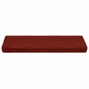 Tappetini per Scale Tessuto Agugliato 10 pz 65x21x4 cm Bordeaux 149731