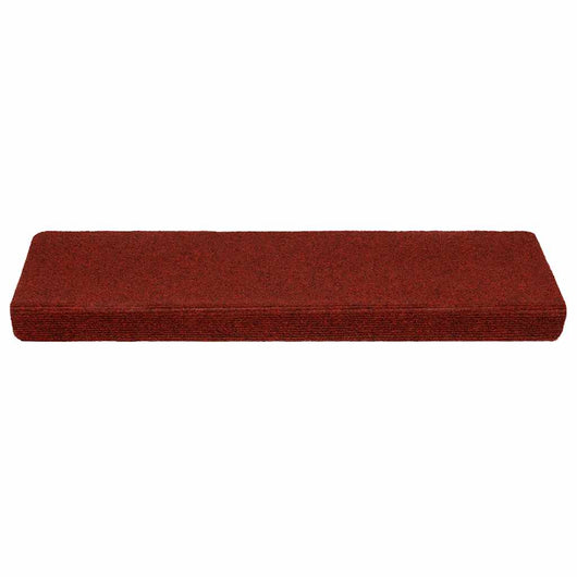 Tappetini per Scale Tessuto Agugliato 10 pz 65x21x4 cm Bordeaux 149731