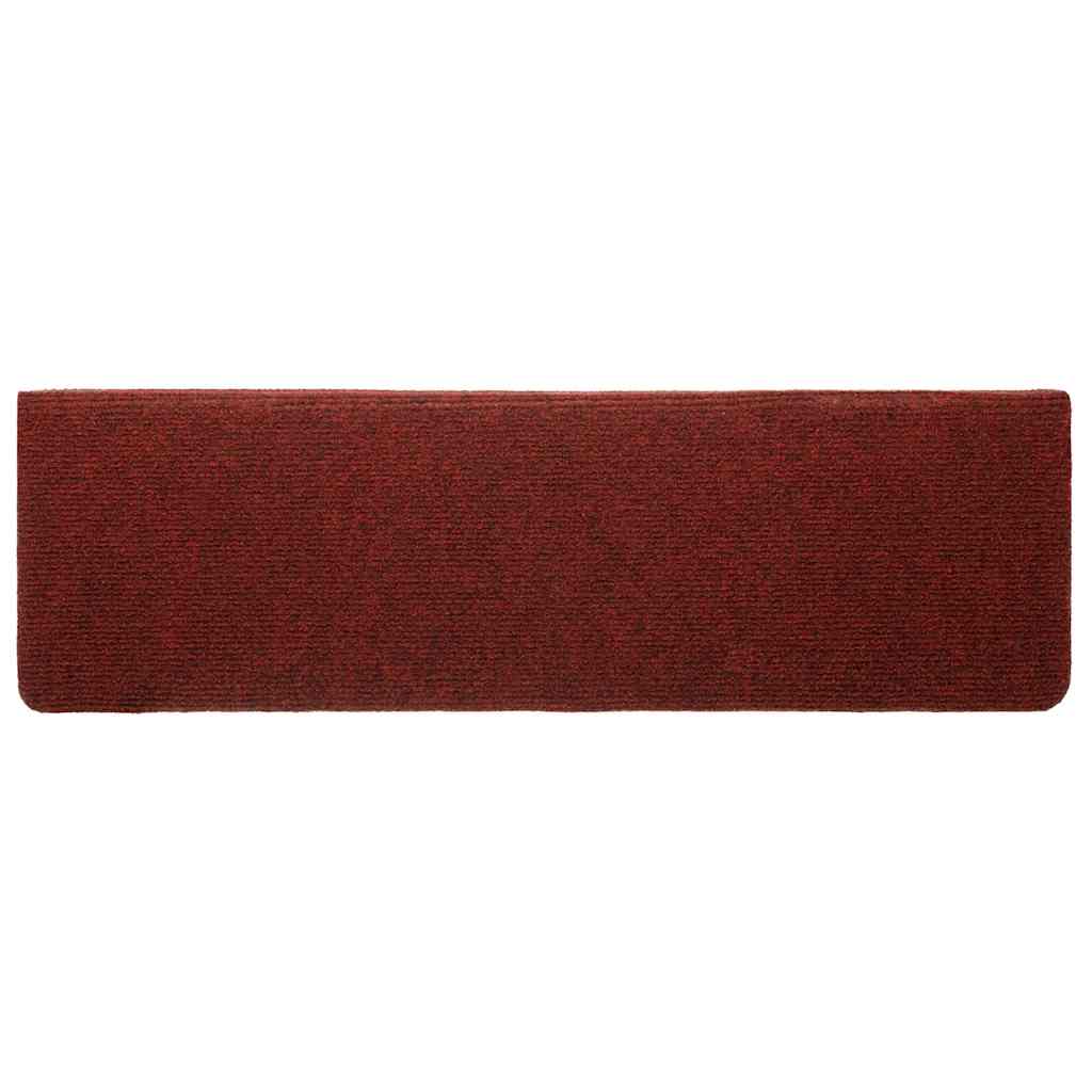 Tappetini per Scale Tessuto Agugliato 10 pz 65x25 cm Bordeaux cod mxl 58006
