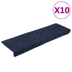 Tappetini per Scale 10 pz Antracite 65x25 cm Tessuto Agugliato cod mxl 55927