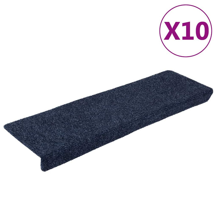 Tappetini per Scale 10 pz Antracite 65x25 cm Tessuto Agugliato cod mxl 55927