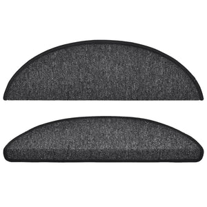 Tappetini per scale 10 pz 56x17x3 cm Antracite Semicircolari 149735