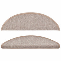 Tappetini per scale 10 pz 56x17x3 cm Marrone chiaro Semicircolari 149739