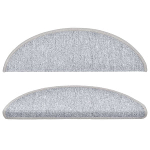 Tappetini per scale 10 pz 56x17x3 cm Grigio chiaro Semicircolari 149741