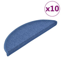 Tappetini per scale 10 pz 56x17x3 cm blu semicircolari 149749