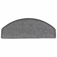 Tappetini per scale 10 pz 65x24x4 cm Grigio scuro Semicircolari Grandi 149753