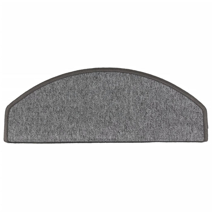Tappetini per scale 10 pz 65x24x4 cm Grigio scuro Semicircolari Grandi 149753